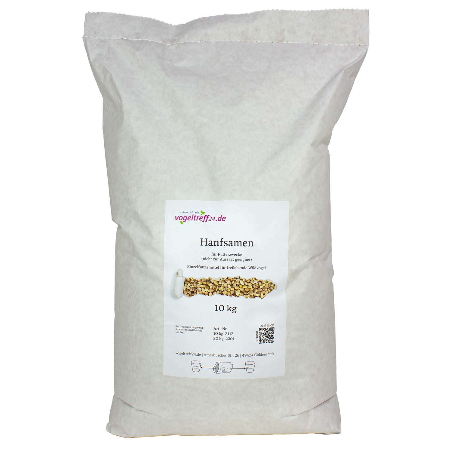 Hanfsamen 10 kg für Futterzwecke
