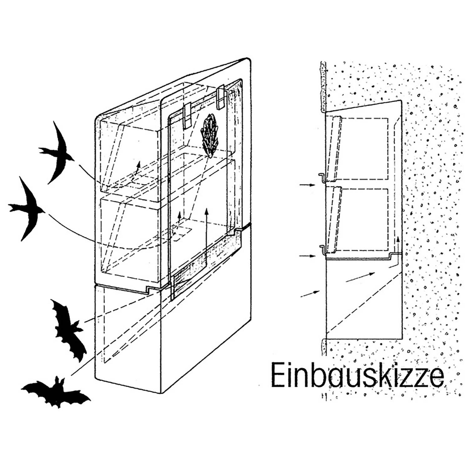 Schwegler Grundstein/Einbaustein zum Einmauern für Kombi Mauersegler-/Fledermauskasten 1MF