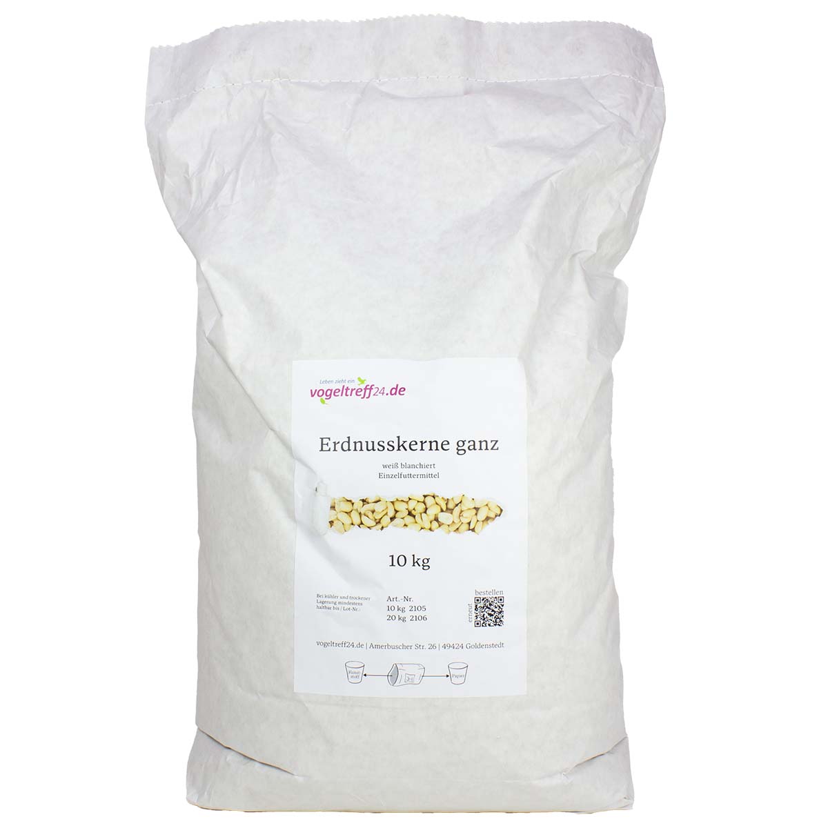 Erdnusskerne ganz 10 kg, weiß blanchiert
