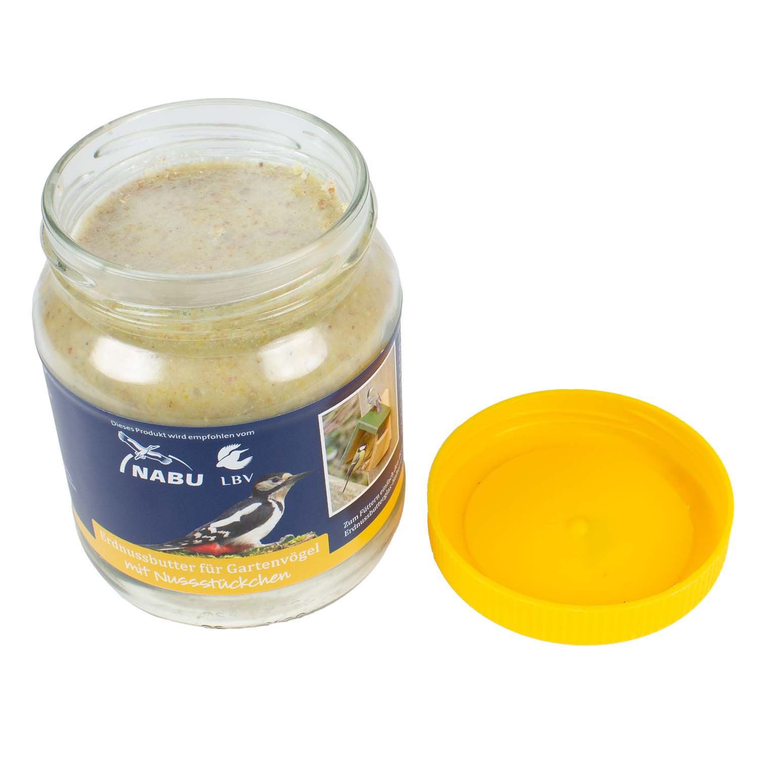 Erdnussbutter mit Nussstückchen im Glas 330g vom NABU empfohlen