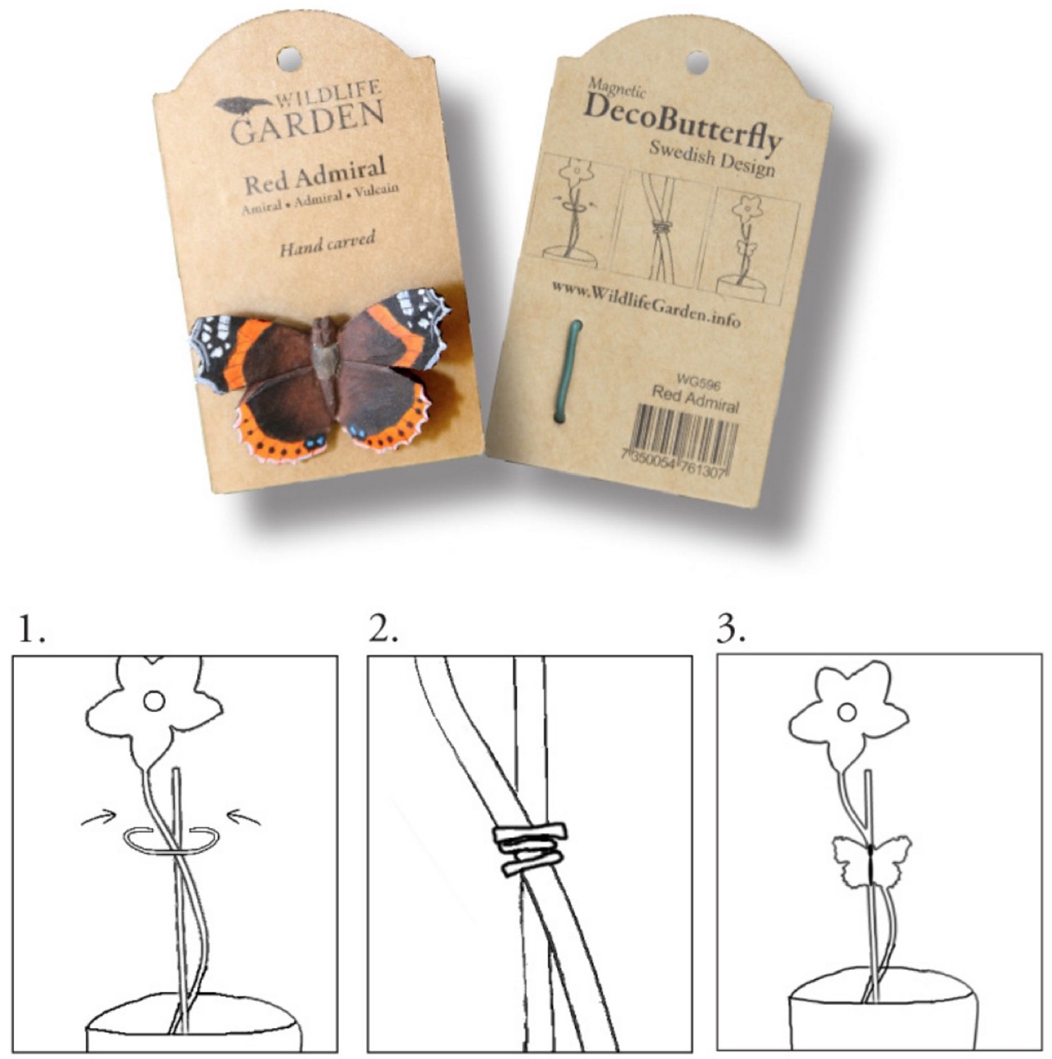 Trauermantel handgeschnitzter Schmetterling mit Magnet