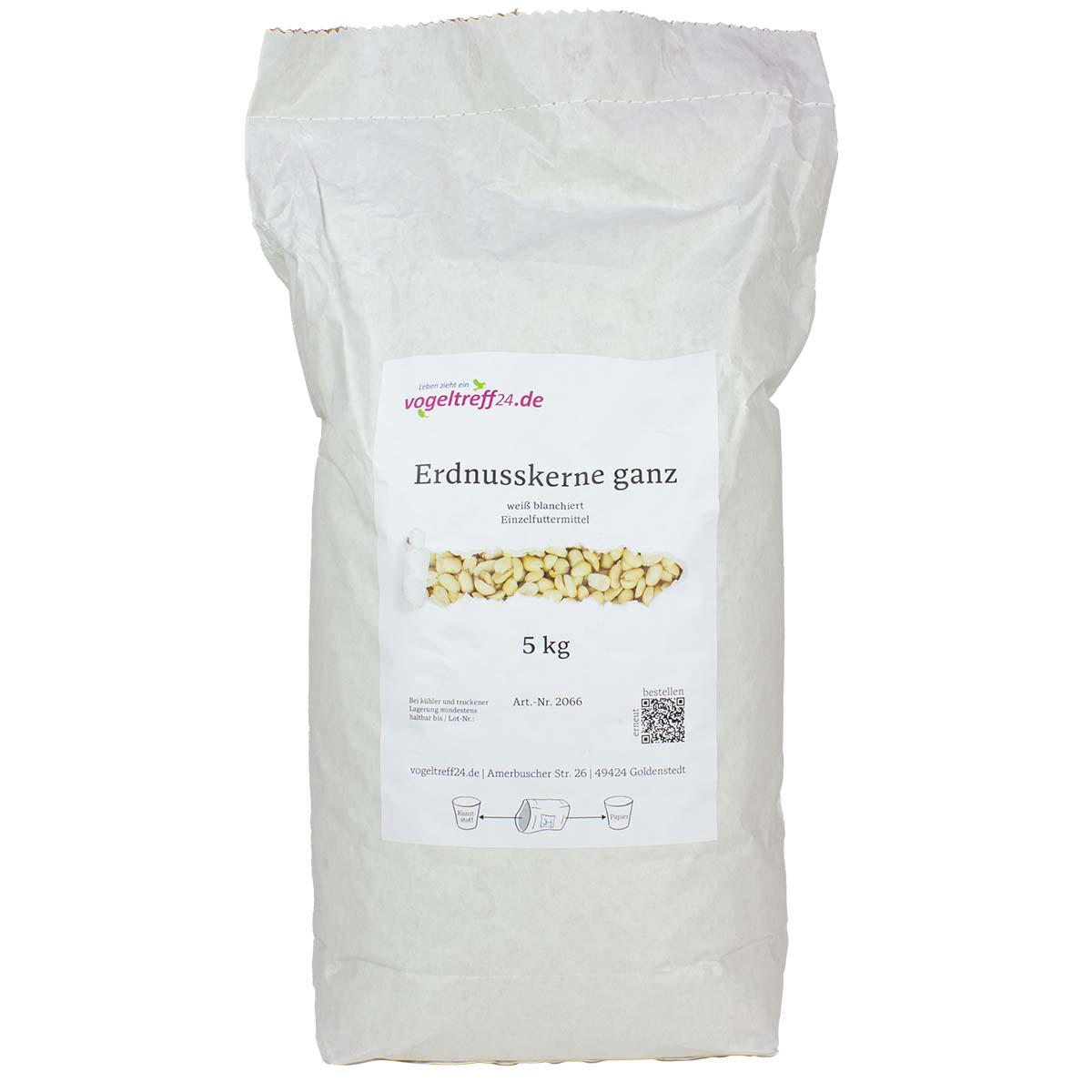 Erdnusskerne ganz 5 kg, weiß blanchiert