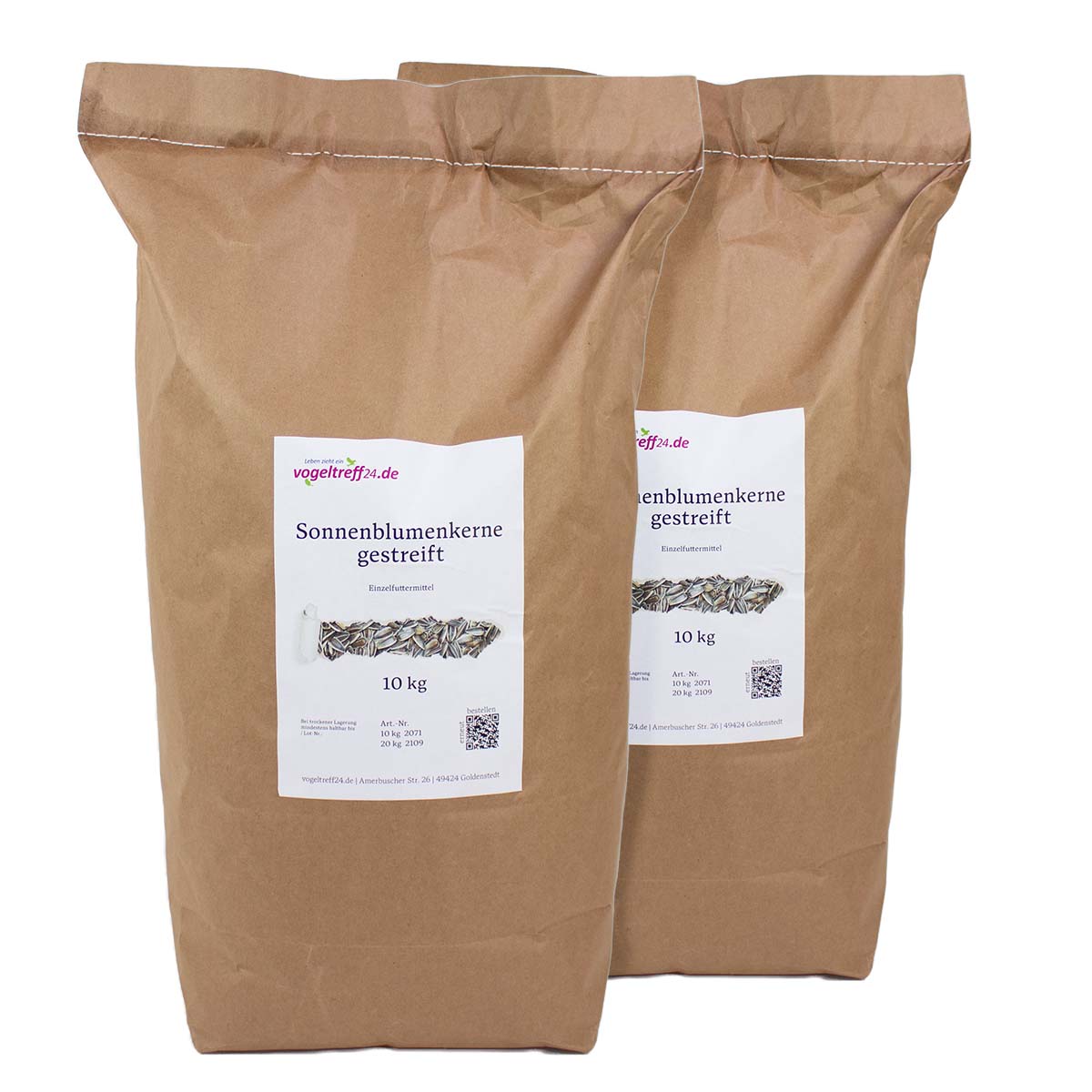 Sonnenblumen-Kerne gestreift 20 kg (2 x 10 kg Säcke)