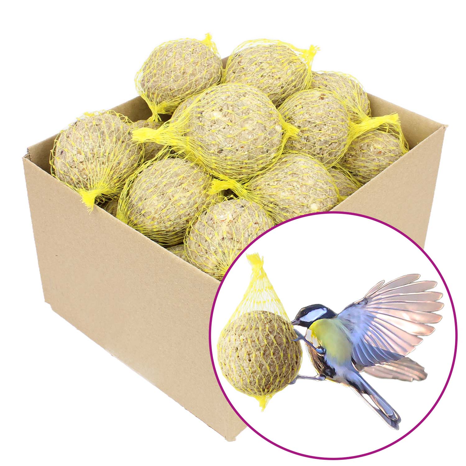 25 Meisenknödel mit Beeren und Insekten MIT NETZ